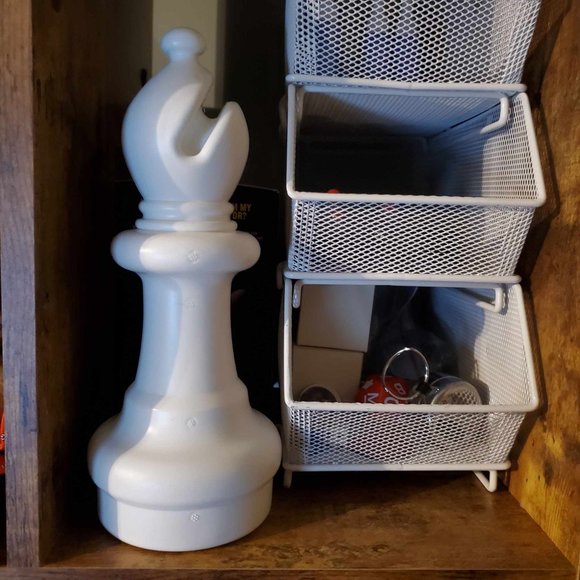 Large Decorative 11 Inch Tall White Bishop Piece Chess MegaChess Piece - Picture 1 of 4